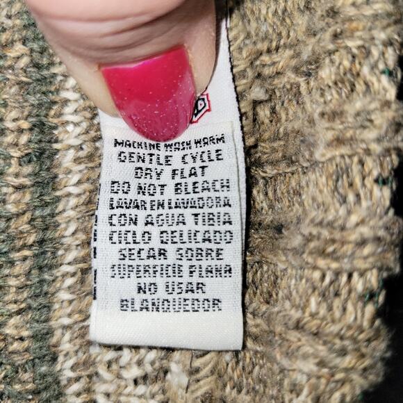 Boco Classics Men's Sweater Green Brown Cream Tan Grandpa Core Size X-Large - Picture 8 of 8